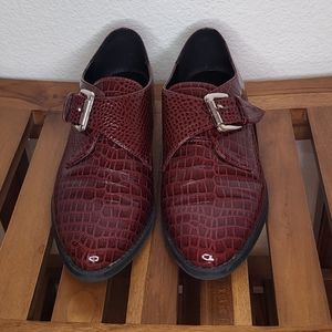 Aldo Faux Leather Crocodile Dress Shoes with Strape size 8